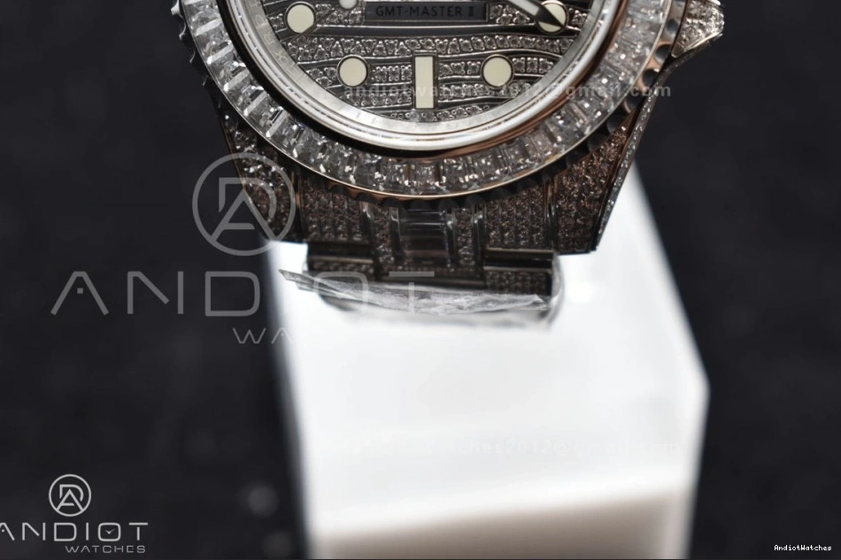 Full Bracelet Diamond 849 Diamonds On 40mm AMGF Sleek Best VR On Dial Edition SS GMT 1007